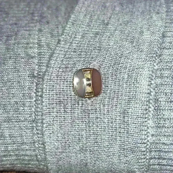 Long-Sleeve Striped Button-Through Wool Sweater Polo Golden Eagle Brand Size L - Picture 3 of 12